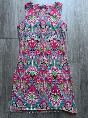 Tommy Hilfiger Multicolor Paisley Print Dress - Pink & Turquoise Accents